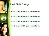 Global Communication Gold PowerPoint Template text slide design