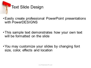 Wooden Figure Sign Blank PowerPoint Template text slide design