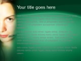 Female Telemarketer 02 Green PowerPoint Template text slide design