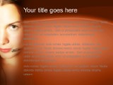 Female Telemarketer 02 Orange PowerPoint Template text slide design