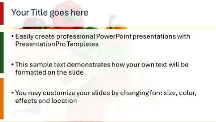 Vegetables Widescreen PowerPoint Template text slide design
