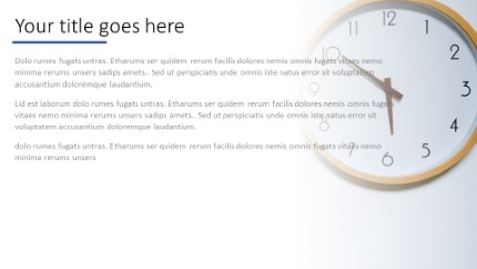 Analog Clock 550 Widescreen PowerPoint Template text slide design