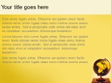 Goes Round Yellow PowerPoint Template text slide design