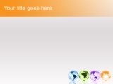Globes Around The World Orange PowerPoint Template text slide design