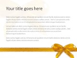 Gold Bow PowerPoint Template text slide design