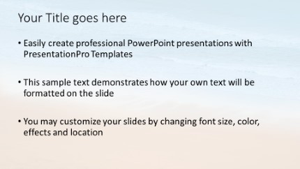 Beach Waves 01 Widescreen PowerPoint Template text slide design