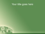 House In The Clouds Green PowerPoint Template text slide design