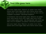 Metal Cube Green PowerPoint Template text slide design