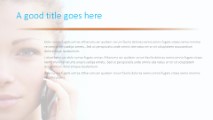 Mobile Phone Woman Widescreen PowerPoint Template text slide design