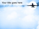Plane Landing PowerPoint Template text slide design