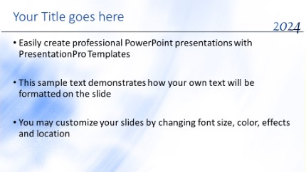 2024 Blue Line Widescreen PowerPoint Template text slide design