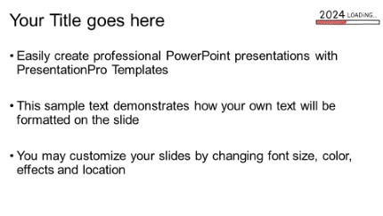 2024 Loading Widescreen PowerPoint Template text slide design