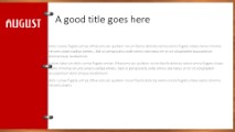 August Red Widescreen PowerPoint Template text slide design