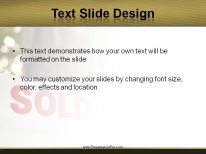 Sold Sign Sparkle PowerPoint Template text slide design