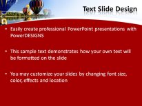 Leisure Hot Air Balloon PowerPoint Template text slide design