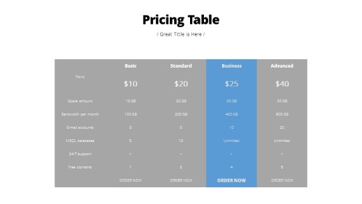 Pricing Table 09 PowerPoint Infographic pptx design