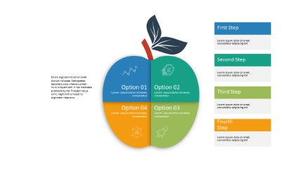 Apple Quarters PowerPoint Infographic pptx design