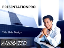 Download animated business woman Animated PowerPoint Template and other software plugins for Microsoft PowerPoint