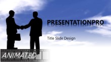 Download animated handshake in clouds widescreen PowerPoint Widescreen Template and other software plugins for Microsoft PowerPoint