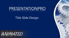 Multi Gears Blue Widescreen PPT PowerPoint Animated Template Background