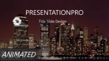 Keynote Effect - Fireworks Skyline PPT PowerPoint Animated Template Background