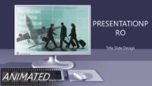 Desktop Travelers Widescreen PPT PowerPoint Animated Template Background