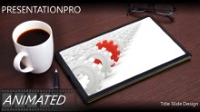 Tablet Cogs Animated Widescreen PPT PowerPoint Animated Template Background