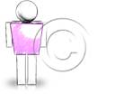 3D Man Purplecolor pen PPT PowerPoint picture photo