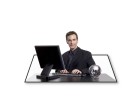 PowerPoint Image - 3D Business Man Desk Square