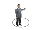 PowerPoint Image - 3D Business Man Presenting Circle