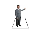 PowerPoint Image - 3D Business Man Presenting Square
