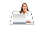 PowerPoint Image - 3D Business Woman Laptop Square