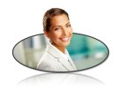 PowerPoint Image - 3D Business Woman Smile Circle
