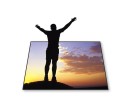PowerPoint Image - 3D Celebrate Silhouette Sunset Square
