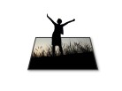 PowerPoint Image - 3D Celebrate Silhouette Woman Field Square