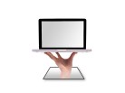 PowerPoint Image - 3D Hand Holding Laptop Square