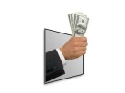 PowerPoint Image - 3D Holding Cash Bills Square