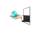 PowerPoint Image - 3D Holding Globe Square
