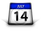 Calendar July 14 PPT PowerPoint Image Picture