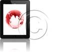 Tablet BLACK 3D Globe Asia Red V PPT PowerPoint Image Picture