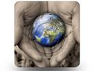 Globe Hands 01 Square PPT PowerPoint Image Picture