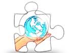 Globe In Hand Color Pencil Color Pencil PUZ PPT PowerPoint Image Picture