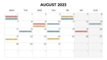 2023 Calendars Monthly Monday August