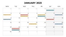 2023 Calendars Monthly Monday January
