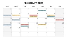 2023 Calendars Monthly Sunday February