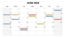 2023 Calendars Monthly Sunday June