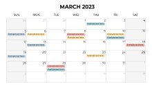 2023 Calendars Monthly Sunday March
