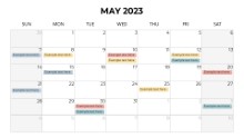 2023 Calendars Monthly Sunday May