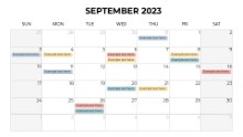 2023 Calendars Monthly Sunday September
