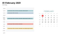 Calendars 2021 Daily Log February